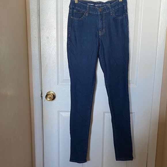 Old Navy Dark Blue Skinny Jeans - Size 4 TALL - Picture 1 of 3